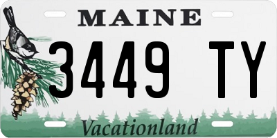 ME license plate 3449TY
