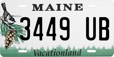 ME license plate 3449UB