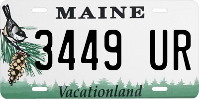 ME license plate 3449UR