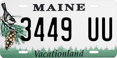 ME license plate 3449UU