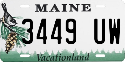 ME license plate 3449UW