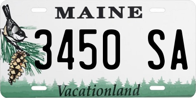 ME license plate 3450SA