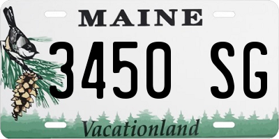 ME license plate 3450SG