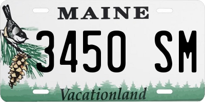 ME license plate 3450SM