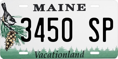 ME license plate 3450SP