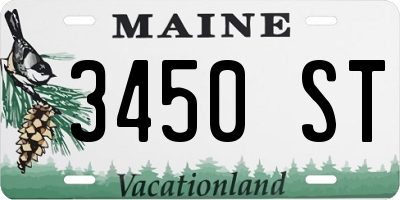 ME license plate 3450ST