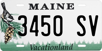ME license plate 3450SV