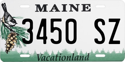 ME license plate 3450SZ