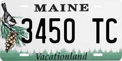 ME license plate 3450TC