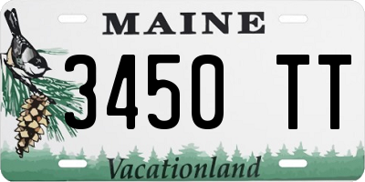 ME license plate 3450TT