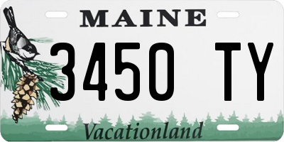ME license plate 3450TY