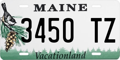 ME license plate 3450TZ