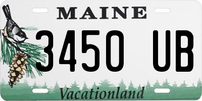ME license plate 3450UB