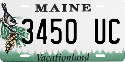 ME license plate 3450UC