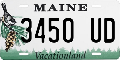 ME license plate 3450UD