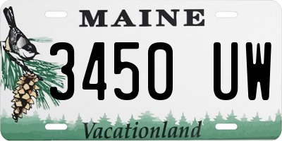 ME license plate 3450UW