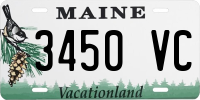 ME license plate 3450VC