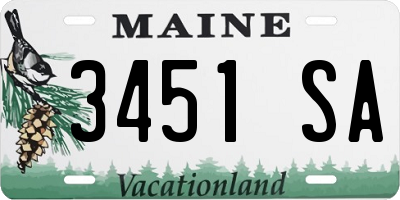 ME license plate 3451SA