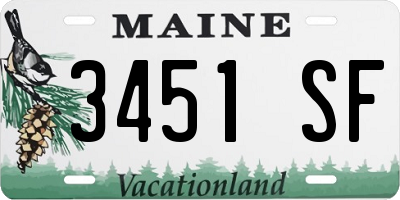 ME license plate 3451SF