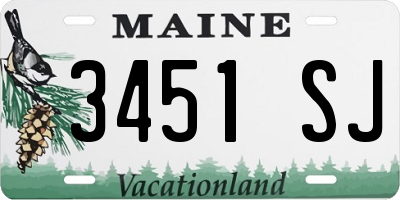 ME license plate 3451SJ