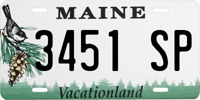 ME license plate 3451SP