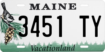 ME license plate 3451TY