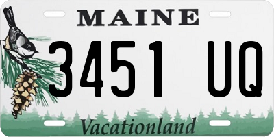 ME license plate 3451UQ