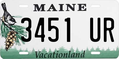 ME license plate 3451UR