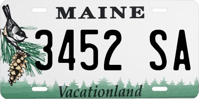 ME license plate 3452SA
