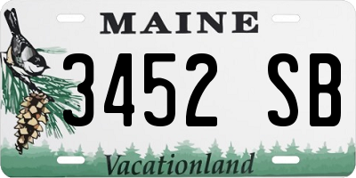 ME license plate 3452SB