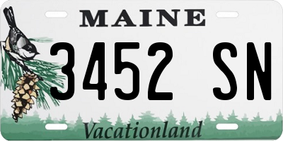 ME license plate 3452SN