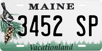 ME license plate 3452SP