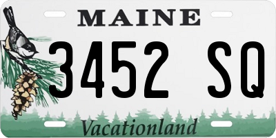 ME license plate 3452SQ