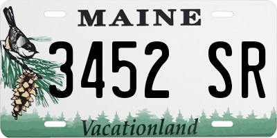 ME license plate 3452SR
