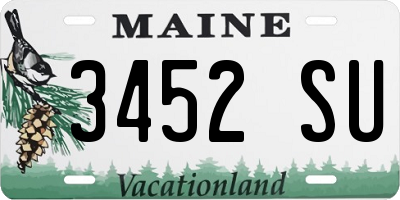 ME license plate 3452SU