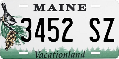 ME license plate 3452SZ