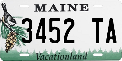 ME license plate 3452TA