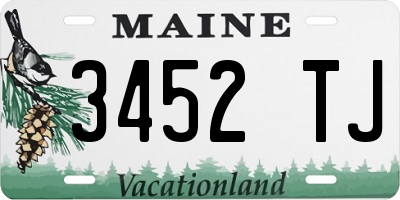 ME license plate 3452TJ