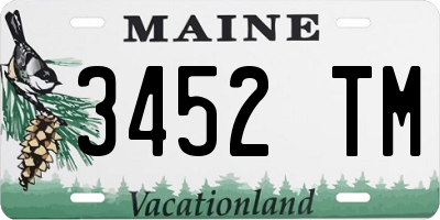 ME license plate 3452TM