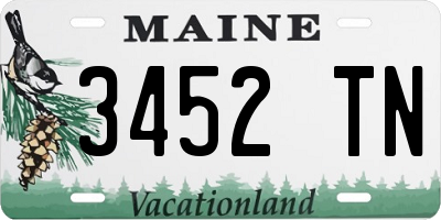 ME license plate 3452TN