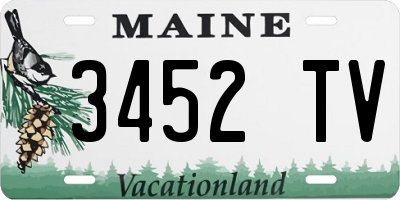 ME license plate 3452TV