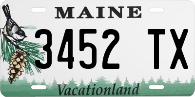 ME license plate 3452TX