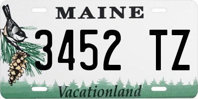 ME license plate 3452TZ