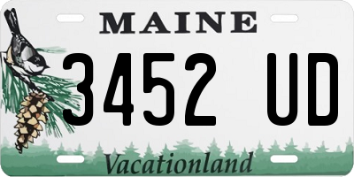 ME license plate 3452UD