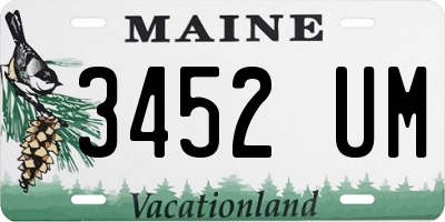ME license plate 3452UM