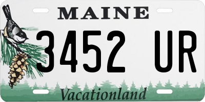 ME license plate 3452UR