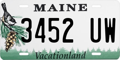 ME license plate 3452UW