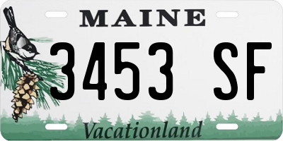ME license plate 3453SF