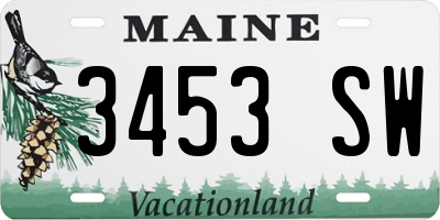 ME license plate 3453SW