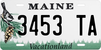 ME license plate 3453TA